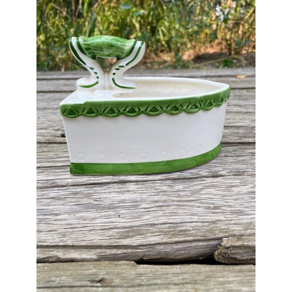 Vintage 1960s Ceramic SAD Iron Planter Vase floral - Picture 13 of 16